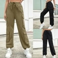 thumbnail image 2 of Women'S Pants Womens Casual Pants Black Yoga Pants Comfy Sweatpants Women Wide Leg Pants For Women with Pockets Womens Fall Pants, 2 of 9