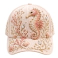 thumbnail image 2 of romoty Womens Seahorse Embroidered Baseball Cap Adjustable Breathable Outdoor Sun Hat for Beach Vacation Summer Travel Casual Wear, 2 of 7