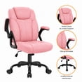 thumbnail image 5 of GASEE Leather Office Chair, Big and Tall Office Chair 400LBS Wide Seat Ergonomic Computer Desk Chair High Back Executive Leather Chair Adjustable Task Chair Lumbar Back with 1-Year Warranty, Pink, 5 of 12