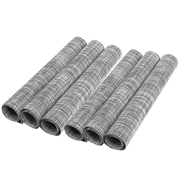 Juego de 6 manteles individuales para comedor, manteles individuales para mesa de cocina y cenas. Gris