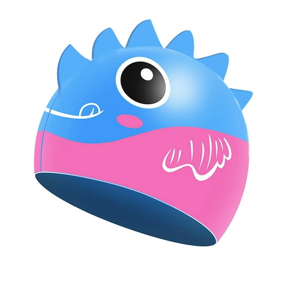 MEZZALL Cute Cartoon Swimming Caps Boys Girls (5y 12y) Ear Protecting Oversized Non- Constricting Silicone Swimming Caps(5Y 12Y) Toddler Beachwear Versatile / 5Y-12Y