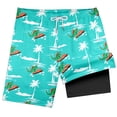 thumbnail image 3 of JIAYUE Boys Swim Trunks With Compression Liner Pockets Drawstring Cartoon Dinosaur Prints Swimwear Bottoms For Beach Vacation Kids Comfortable Swimming Shorts, 3 of 4