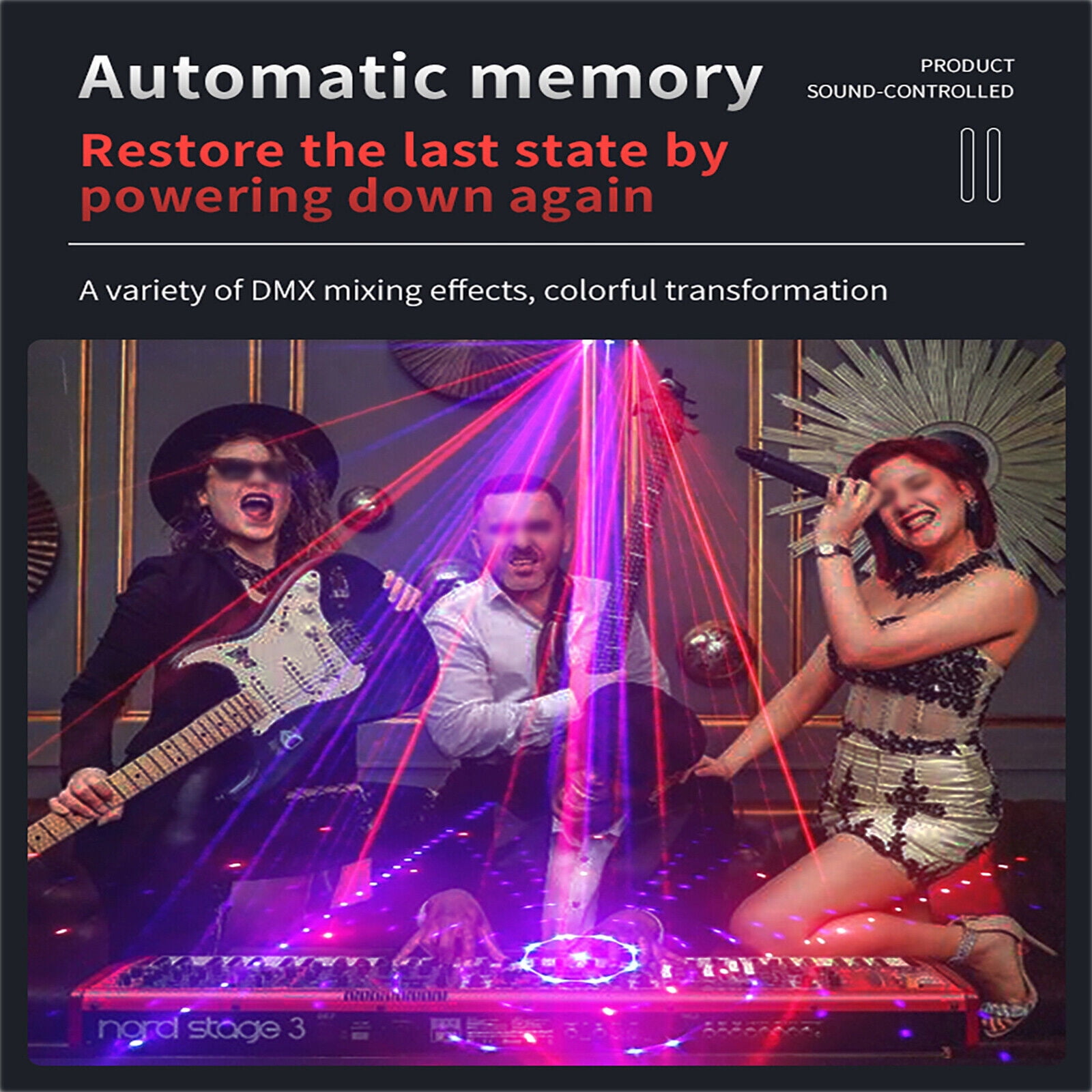 TFCFL Proffessional 21 Eyes RGB LED Laser Beam Scanner Projector DJ Party Stage Laser Light Show DMX Remote Control