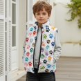 thumbnail image 7 of Xixirimido Colored Animal Paws White Pattern Girls Boys Zippered Vest Warm Soft Fleece Vest for Kids Sleeveless Stand Collar Jacket with Pockets Fall Winter Outerwear for 3T, 7 of 7