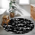 thumbnail image 4 of Halloween Dinosaur Black Round Rug 3ft Washable Circle Entryway Rugs Non Slip Funny Dino Skull Boys Girls Children Area Rug Indoor Floor Carpet for Bedroom Kitchen Living Room Home Office Dining Room, 4 of 8