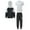 White&Black, variant on TiaoBug 3 Piece Kids Boys Tracksuit Long Sleeve Full-Zip Hoodie Jackets Sweatpants T-shirt Set Black 3-4