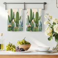 thumbnail image 2 of Green Cactus Kitchen Towels Set of 3, Watercolor Summer Botanical Beige Soft Microfiber Dish Towels, Absorbent Quick-Dry Washable Dishcloths for Kitchen Cleaning, Drying Dishes, 18x28 Inches, 2 of 9