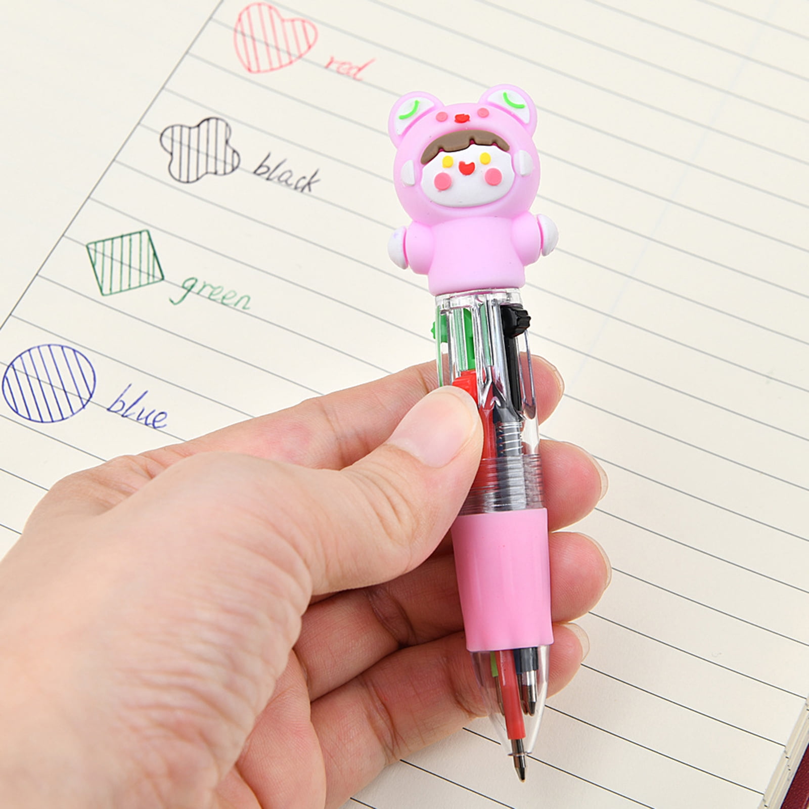 Multicolor Ballpoint Pen 4 Color-in-1 Ballpoint Pen 0.7mm Tip for Color Coding Journaling Writing Supplies