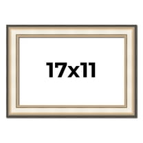 17x11 Frame Gold Silver Plein Aire 2" Inch Wide Moulding Solid Wood Picture Frame | Modena
