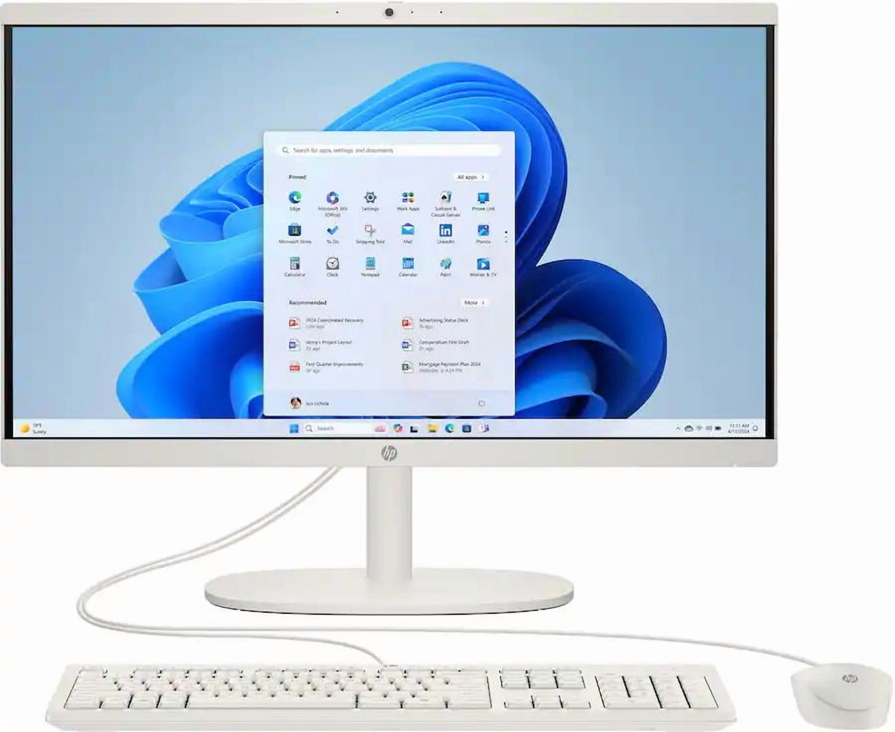 HP - 21.5" All-in-One - Intel N100 - 8GB Memory - 128GB UFS - Cashmere White