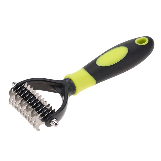 Deshedding Dog Brush, Dog Brush for Shedding Dog Rake Cat Brush Double Sided Undercoat Rake Comb for Detangling, Deshedding Pet Grooming Brush for Small, Medium Dogs and Cats