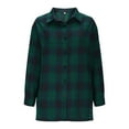 thumbnail image 5 of FAVIPT Plaid Jacket for Women Long Sleeve Button Down Jacket Lapel Casual Loose Lightweight Coats 2025 Fall Fashion Outfits for Women Green,XXL, 5 of 7