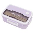 thumbnail image 4 of Qukaim Boîte à bento en plastique à 3 compartiments, 1000 ml, passe au micro-ondes, pour enfants, adultes, étudiants, employés de bureau, violet taro, 4 of 14