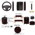 thumbnail image 6 of Qpednta Red Spider Web Car Seat Covers Set 15Pcs Accessories, Steering Wheel Cover, Seat Belt Pads, Garbage Can, Car Coasters, Vent Organizer, Rear View Mirror Cover, for Most Cars, 6 of 7