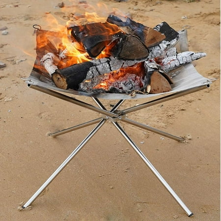 ZORMY Portable Fire Pit Outdoor Camping Fire,Collapsing Steel Mesh ...