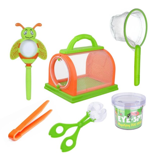 Jaula De Insectos Para Aventuras Al Aire Libre Para Niños, Caja De Observación De Lupa De Red Para Insectos, Pinzas Para Insectos Cateissary FN005999-00