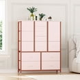 thumbnail image 2 of Jojoka 15-Drawers Dresser for Bedroom, Metal Frame and Wood Top Storage Organizer Cabinet with Fabric Drawers for Living Room, Pink, 2 of 8