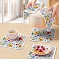 thumbnail image 5 of Floral Pot Holders for Kitchen Heatproof Potholder, 4 Pack Red Yellow Pink Blue Flower Purple Lavender Leaf Hot Pads Multipurpose Oven Pads Cloth Potholders Trivet for Cooking and Baking, 5 of 8