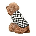 thumbnail image 5 of Fotbe Black and White Checkerboard Print Small Dog Sweater Hoodies Pet Grey Hooded Soft Fleece Sweatshirts with Pocket Fall Winter Puppy Cat Sweaters Warm Clothes-Medium, 5 of 7