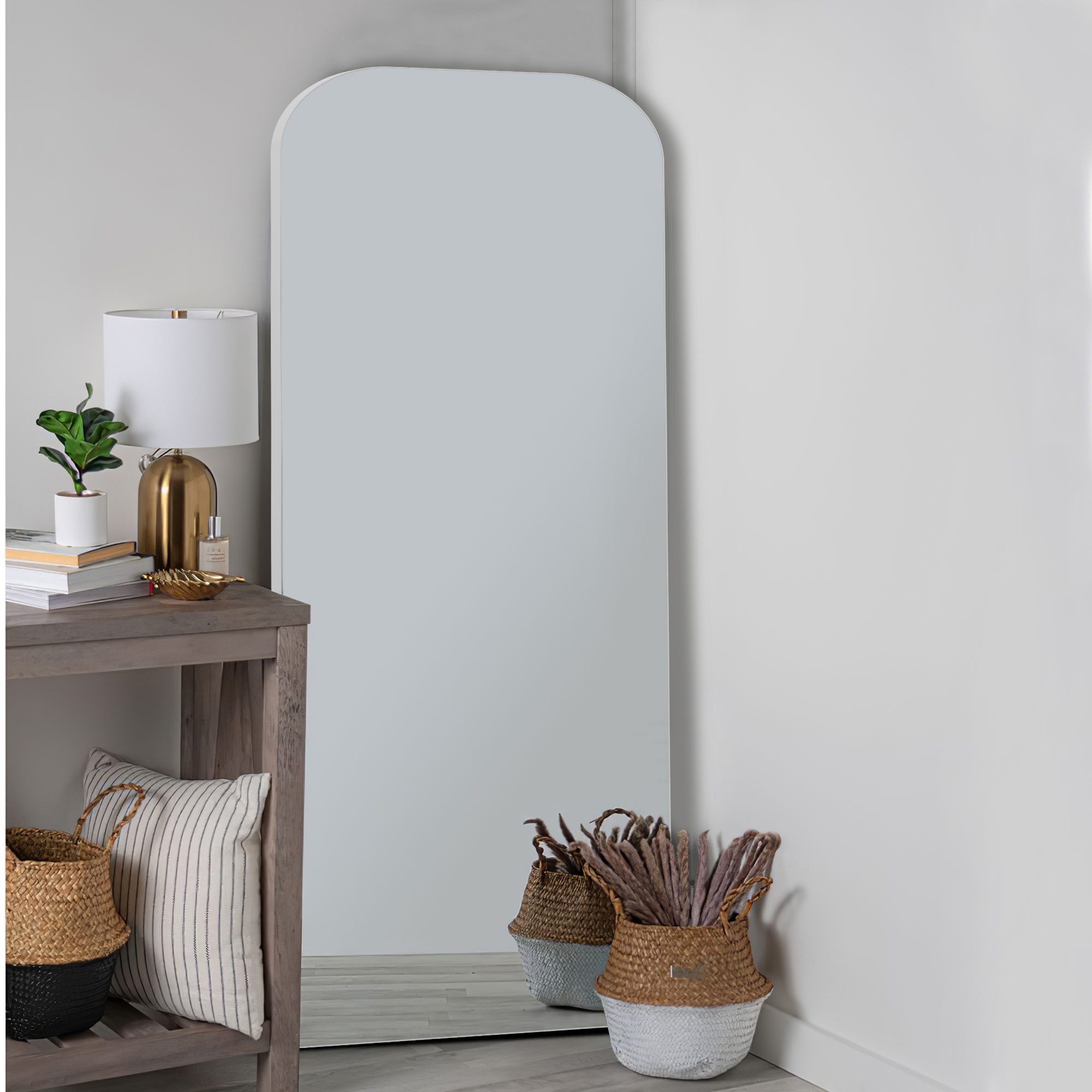 Iron Wall Mirror Full Length Mirror Wall Mirror 59"x20",Sliver