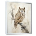 thumbnail image 2 of Designart "The Majestic Owl'S Wise Watch V" Animals Owl Floater Framed Wall Art Living Room, 2 of 5