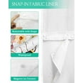 thumbnail image 3 of No Hook Shower Curtains with Snap in Liner, Spring Bee Wreath Waterproof Fabric Shower Curtain, Rustic Watercolor Flowers Double Layers & See-Through Top Window Bathroom Curtains 60''x72'', 3 of 6