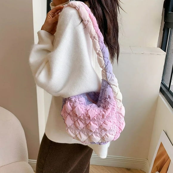 Nylon Crossbody Bag for Women Pleated Ruched Bubbles Cloud Bag Causal Brand Tote Shoulder Bag Female Clutch Hobo Dumpling Bag