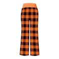 thumbnail image 4 of Women Pajamas Pants Halloween Pumpkin Print Wide Leg Drawstring Palazzo Lounge Pants Holiday Party Sleepwear Outfit Bottoms, 4 of 5