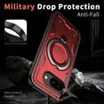 thumbnail image 5 of Dteck Magnetic for Google Pixel 9A Case with Kickstand, Shockproof TPU+PC Case Compatible with MagSafe Military Grade Ring Stand Heavy Duty Drop Rugged Cover for Google Pixel 9A,Red, 5 of 5