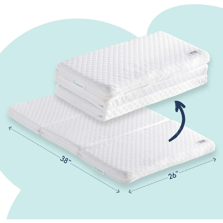  Pack N Play Mattress Protector Waterproof, Mini Crib Mattress  Protector, Pack N Play Mattress Pad Cover, Playard Mattress Cover  Portable Trifold Foldable