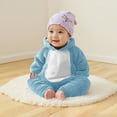 thumbnail image 2 of Xcmzpl Family Fleece Onesies Pajamas Fuzzy Sherpa Kids Hooded One Piece Onesie Winter Romper Flannel Loungewear Sleepwear 3-9M, 2 of 5