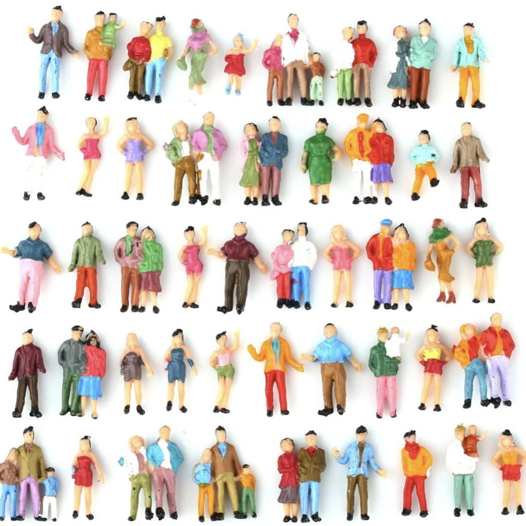 SM SunniMix 14 Pieces People Figurines 1:25 Scale Model Trains Architectural Plastic People Figures Tiny People Sitting and Standing for Miniature Scenes