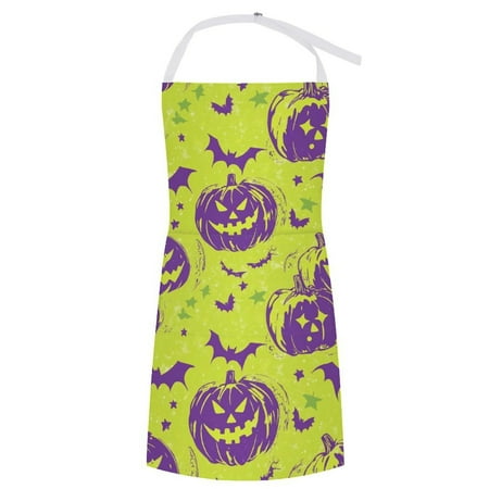 

ZZZHY Pumpkin Bat Stars 41 Apron with Pockets Adjustable Aprons for Men/Women Waterproof Chef Aprons for Kitchen Gardening Cooking BBQ Baking Halloween Thanksgiving Christmas