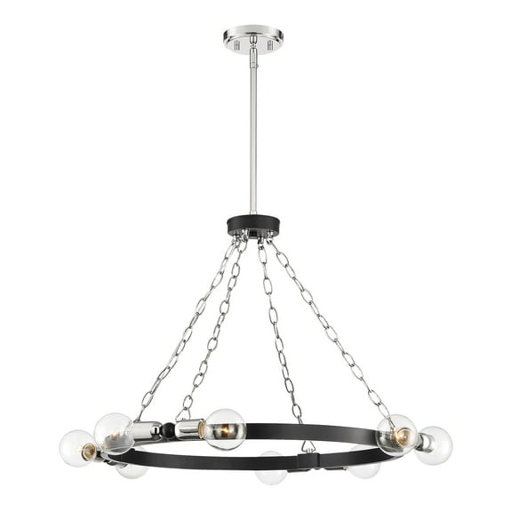 Designers Fountain Huxton Black 8 Light Chandelier for Dining Room, Living Area, 93488-BK