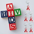 thumbnail image 3 of WIFKLSIIPG 5PCS Awareness Day Commemorative Red Ribbon Bow Keychain Charm Pendant, 3 of 6