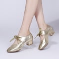 thumbnail image 4 of Zapatos de baile latino para mujer, zapatillas de baile de salón con tacón cuadrado, suela suave, talla 34-42, 4 of 5