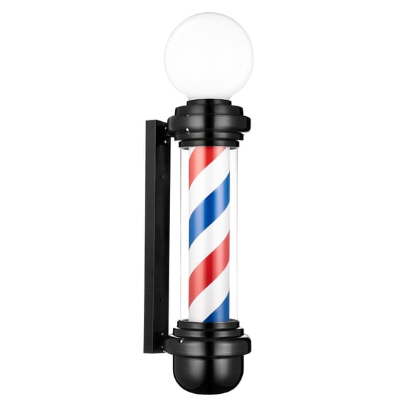 OmySalon 32" Barber Pole LED Light, Classic Style Hair Salon Barbershop Open Sign, Spinning Red White Blue Stripe, Wall Mount IP44 Waterproof Save Energy