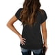thumbnail image 4 of Blusa de manga corta, cuello en V, manga de pétalo, blusa con ribete de encaje, blusa con manga de pétalo Lograr más, 4 of 5