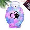 thumbnail image 4 of Sudadera con capucha con estampado de pata de perro para mujer, estilo informal, para invierno y otoño, chaqueta con capucha para adolescente, 4 of 4