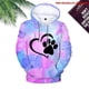 thumbnail image 2 of Sudadera con capucha con estampado de pata de perro para mujer, estilo informal, para invierno y otoño, chaqueta con capucha para adolescente, 2 of 5