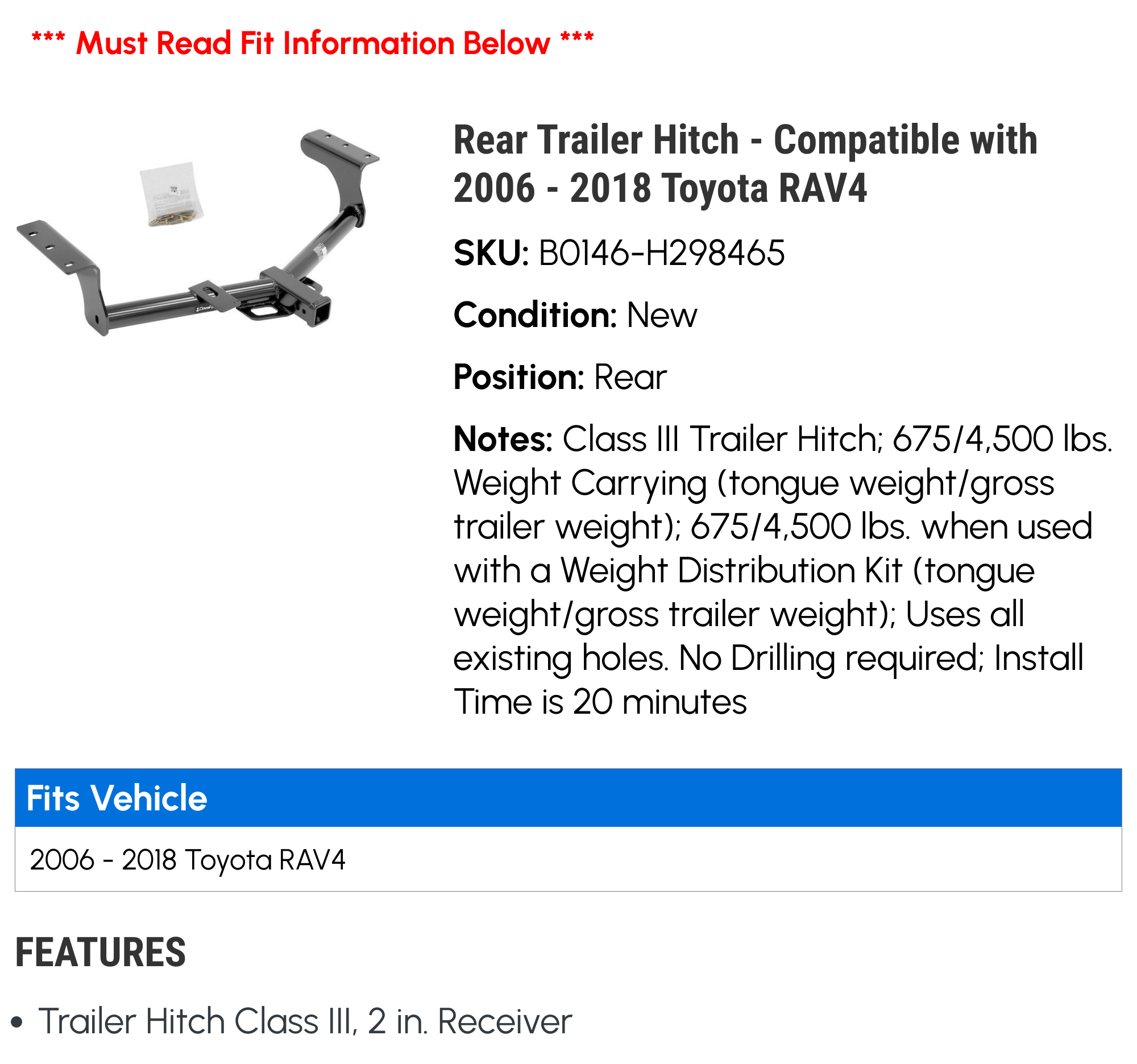 Trailer Hitch 2020 Subaru Outback Draw-Tite 149441-03558538, 60% OFF