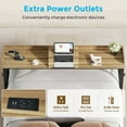 thumbnail image 5 of Condemo Overbed Table with Wheels and Height Adjustable, 71 inch Queen Size Bed Table with Adjustable Tilt Board, Mobile Laptop Cart Computer Desk with Outlets & USB Ports, Brown, 5 of 7
