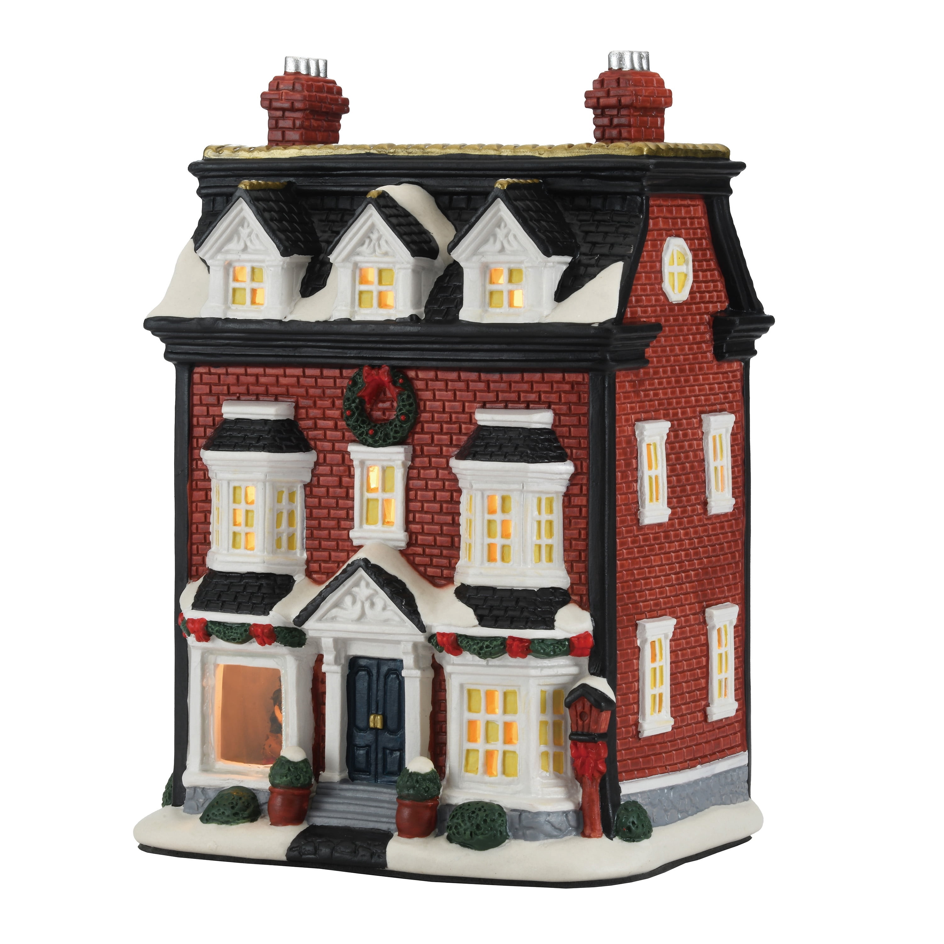 Light-Up Porcelain Holiday Residence Christmas Village Building, Multicolor, 8.62", by Holiday Time
