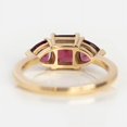 thumbnail image 3 of Rectangular Garnet Ring January Gemstone Emerald Cut 14k Gold Filled Engraved Wedding gift, 3 of 4
