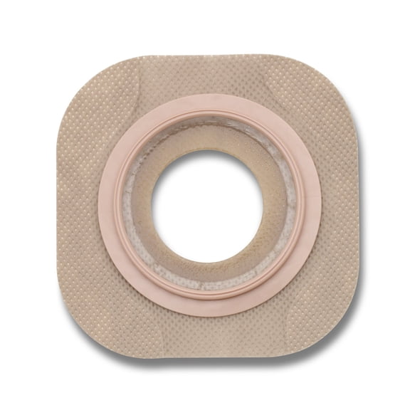 New Image FlexWear 1-1/8" Pre-Cut Flat Skin Barrier, 1-3/4" Flange, Tape Border, Green, Box of 5