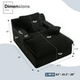 thumbnail image 6 of BIGSYY Chaise Lounge Chair, Floor Sofa Bed, No - Assembly Modern Design for Adults, Comfortable Foam Seat for Living Room & Bedroom, Corduroy, Black, 6 of 11