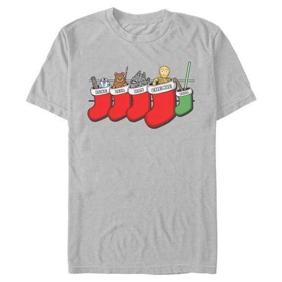 Mens Star Wars Christmas Stocking Cartoons T Shirt