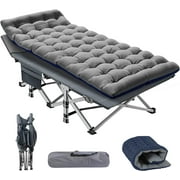 Slsy Folding Camping Cots with 3.3 Inch 2 Sided Mattress,75* 28 Folding Bed Cot with Carry Bag,Folding Sleeping Cot Guest Bed