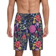thumbnail image 1 of Fotbe Floral Pantalones Cortos de Pijama para Hombre, Ropa de Dormir, Pantalones de Pijama Cortos para Hombre-4X-Large, 1 of 6