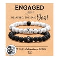 thumbnail image 1 of Pulsera de regalo para pareja, pulsera de acero inoxidable con letras de amor, pulsera de anillo de acero turquesa blanco esmerilado negro, traje, 1 of 5